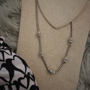 Brighton Meridian Collection Petite Silver Necklace with Crystal Accents
